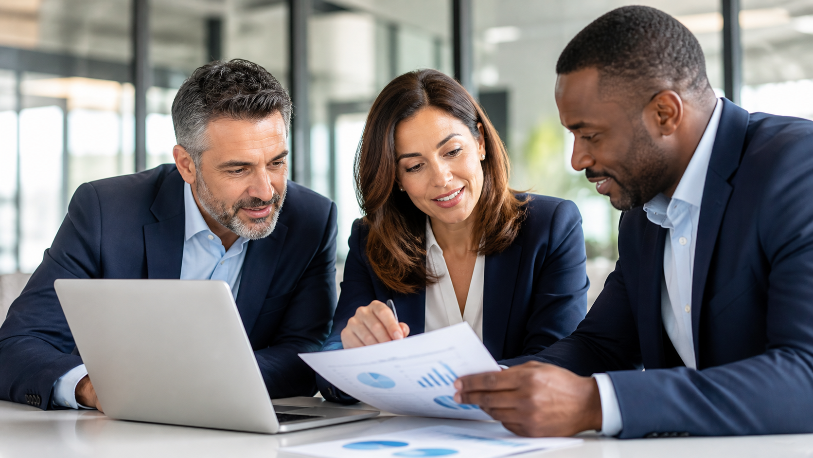 Managed print experts consulting with a client